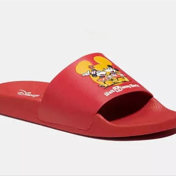 Coach X Disney Sport Slides w/Mickey Mouse & Minnie Mouse Motif - Picture 1 of 10